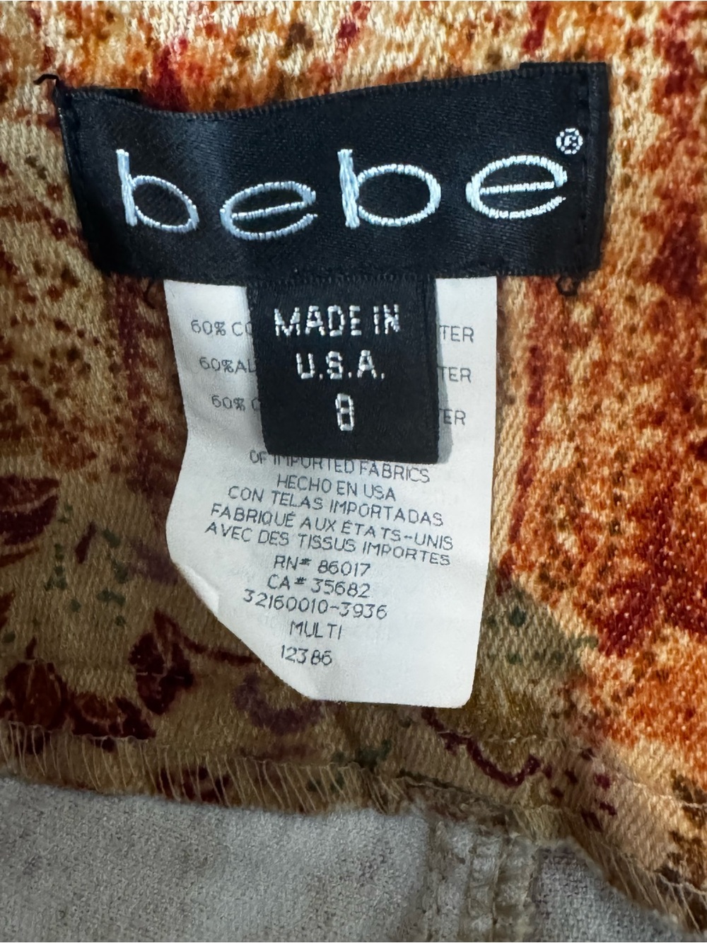 bebe Multi-Tone Paisley Flare Pants - Picture 8 of 9